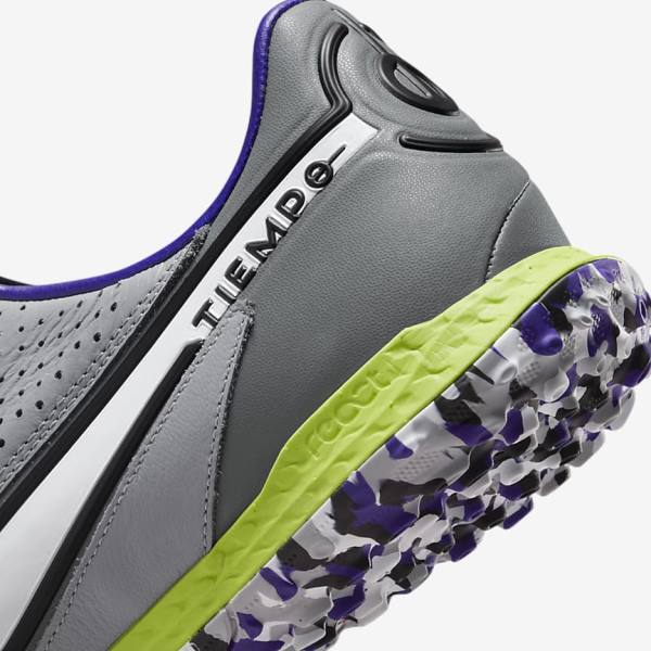 Nike React Tiempo Legend 9 Pro TF Turf Fodboldsko Herre Lysegrå Hvide | NK017ALE