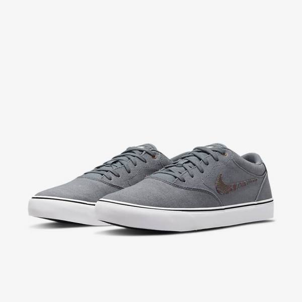 Nike SB Chron 2 Canvas Premium Skate Sko Dame Grå Hvide | NK752LQJ
