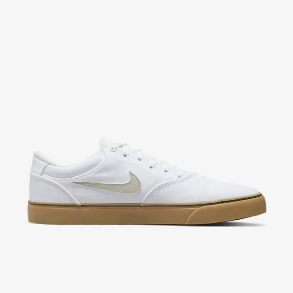 Nike SB Chron 2 Canvas Skate Sko Dame Hvide Lysebrune Lysebeige | NK037ZQU