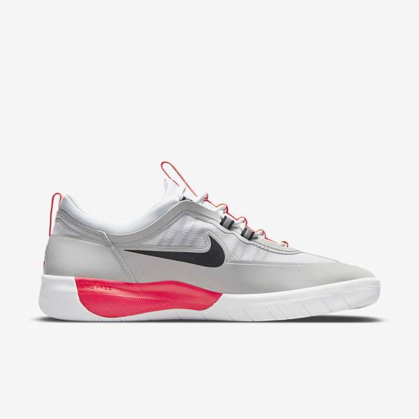 Nike SB Nyjah Free 2 Skate Sko Dame Grå Hvide Lyserød Sort | NK381IDW