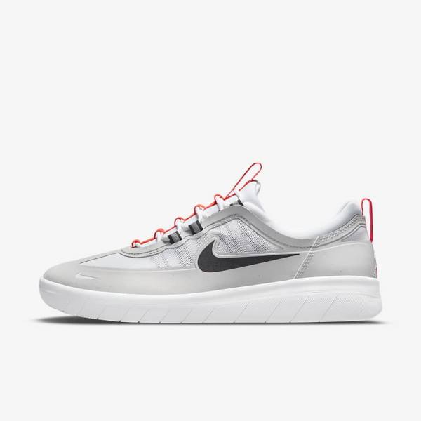 Nike SB Nyjah Free 2 Skate Sko Dame Grå Hvide Lyserød Sort | NK381IDW