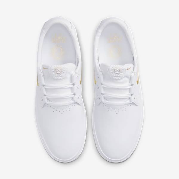 Nike SB Shane PRM Skate Sko Dame Hvide Metal Guld | NK849SHY