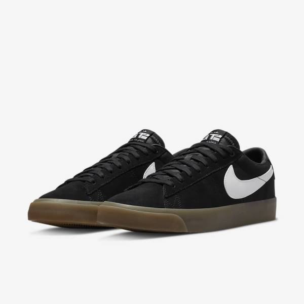 Nike SB Zoom Blazer Low Pro GT Skate Sko Dame Sort Hvide | NK816WDC