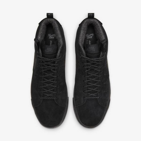 Nike SB Zoom Blazer Mid Premium Skate Sko Dame Sort Mørkegrå | NK429AMY