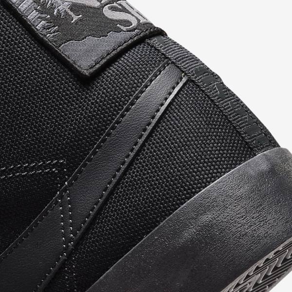 Nike SB Zoom Blazer Mid Premium Skate Sko Dame Sort Mørkegrå | NK429AMY
