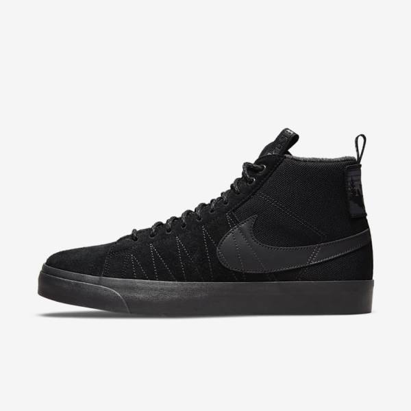Nike SB Zoom Blazer Mid Premium Skate Sko Dame Sort Mørkegrå | NK429AMY