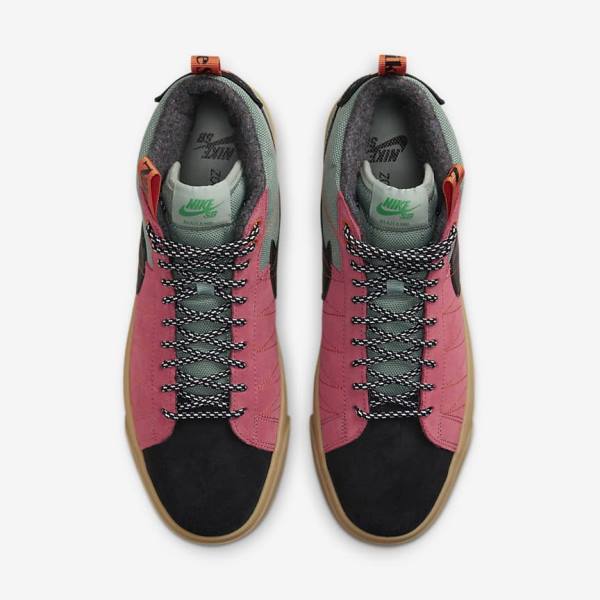 Nike SB Zoom Blazer Mid Premium Skate Sko Dame Hvide Brune Sort | NK691VIG