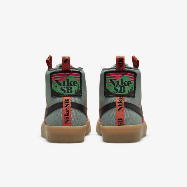 Nike SB Zoom Blazer Mid Premium Skate Sko Dame Hvide Brune Sort | NK691VIG