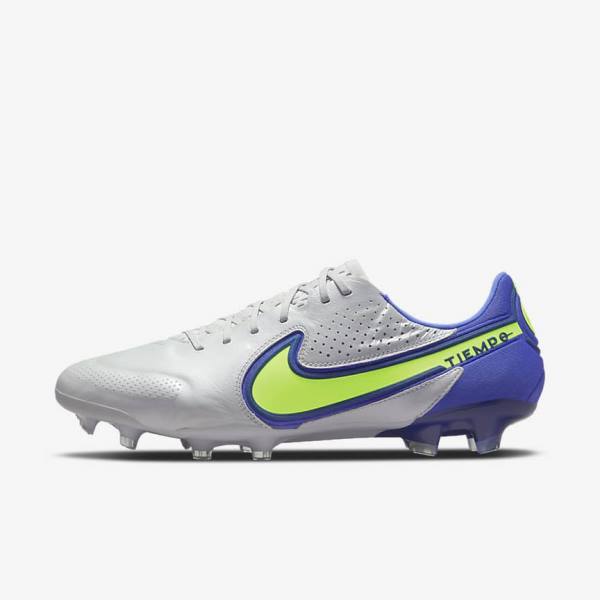 Nike Tiempo Legend 9 Elite FG Firm-Ground Fodboldsko Herre Grå Blå | NK863NXO