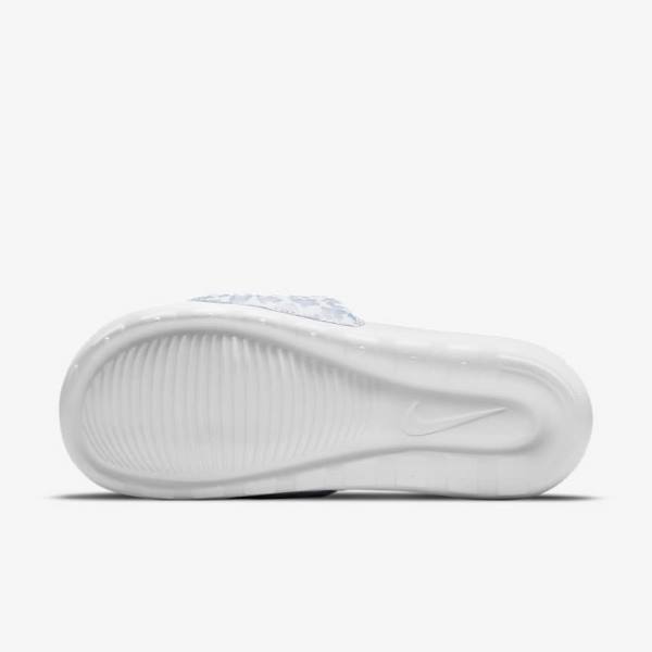 Nike Victori One Print Badesandaler Dame Hvide Grå Platin Metal Guld | NK916FCX