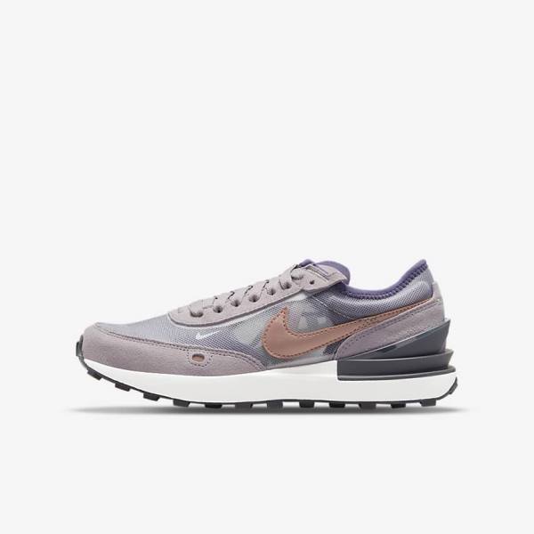 Nike Waffle One Older Sneakers Børn Hvide Grå Metal Rød Brune | NK015WJC