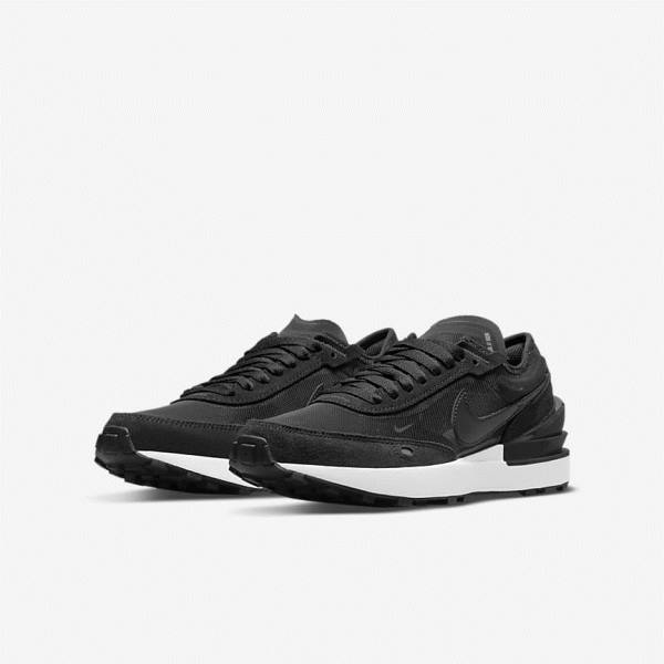 Nike Waffle One Older Sneakers Børn Sort Hvide Orange Sort | NK260AMP