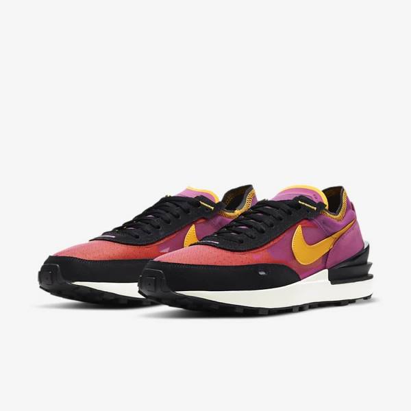 Nike Waffle One Sneakers Herre Fuchsia Sort Guld | NK764VEC