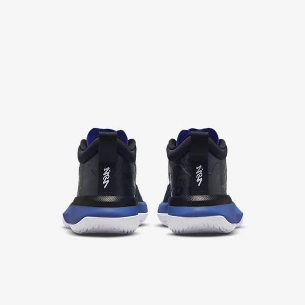 Nike Zion 1 Older Basketball Sko Børn Sort Kongeblå Hvide | NK135QTR