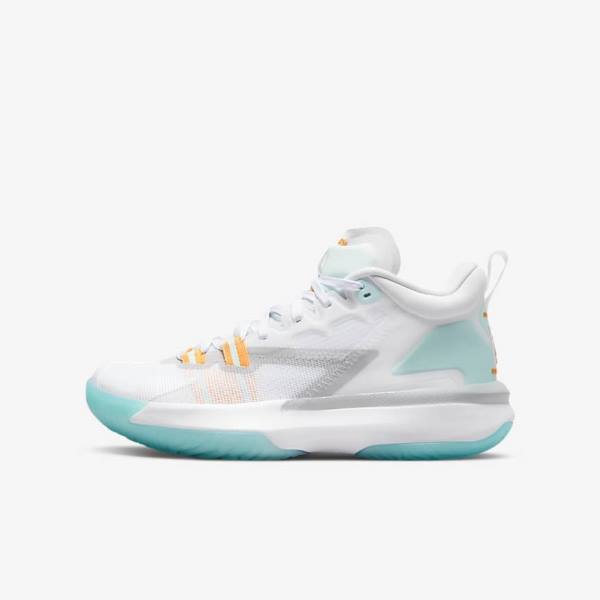 Nike Zion 1 Older Sneakers Børn Hvide Orange Turkis Sort | NK439ERD
