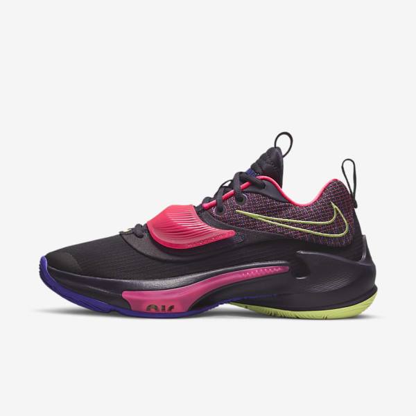 Nike Zoom Freak 3 Basketball Sko Dame Lilla Lyserød Lilla Lysecitron | NK569KAB