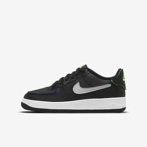 Nike Air Force 1-1 Older Sneakers Børn Sort Metal Sølv | NK983EQT