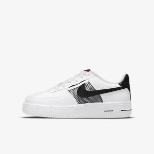 Nike Air Force 1 LV8 Older Sneakers Børn Hvide Rød Hvide Sort | NK649LVU