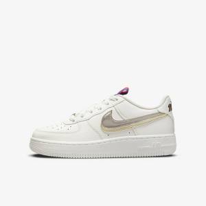Nike Air Force 1 LV8 Older Sneakers Børn Hvide Lyserød Metal Blå Grå | NK853SVN