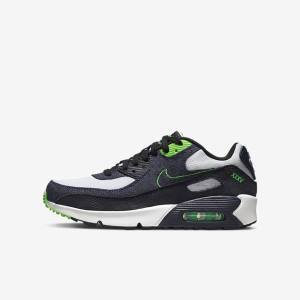 Nike Air Max 90 LTR SE Older Sneakers Børn Sort Grøn Hvide Obsidian | NK684KNX
