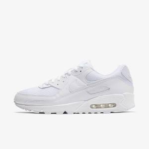 Nike Air Max 90 Sneakers Herre Hvide Grå Hvide | NK068EFP