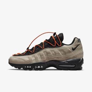 Nike Air Max 95 Sneakers Herre Khaki Orange Sort | NK065NWH