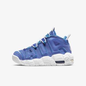 Nike Air More Uptempo Older Basketball Sko Børn Blå Hvide | NK453PLV