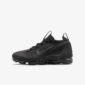 Nike Air VaporMax 2021 FK Older Sneakers Børn Sort Mørkegrå | NK752OLV