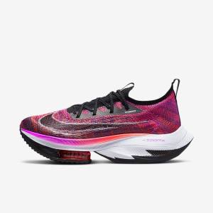 Nike Air Zoom Alphafly NEXT% Flyknit Road Racing Løbesko Dame Lilla Rød Sort Sort | NK286MWG