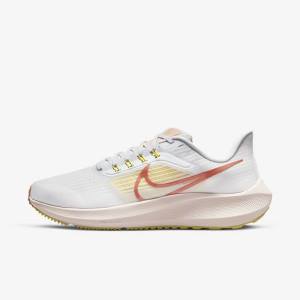 Nike Air Zoom Pegasus 39 Road Løbesko Dame Hvide Lyse | NK306YCT