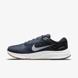 Nike Air Zoom Structure 24 Road Løbesko Herre Blå Sort Mørkeobsidian Grå | NK568UEP