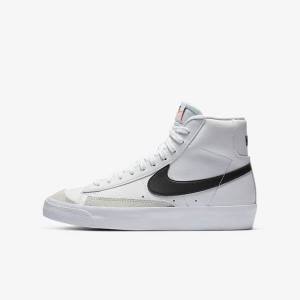 Nike Blazer Mid 77 Older Sneakers Børn Hvide Orange Sort | NK465MUG