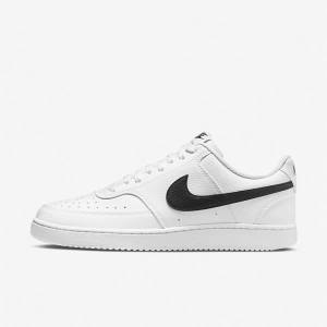 Nike Court Vision Low Next Nature Sneakers Herre Hvide Sort | NK682HXA