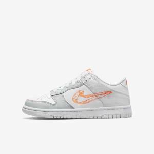 Nike Dunk Low SE Older Sneakers Børn Hvide Platin Orange | NK032JSL