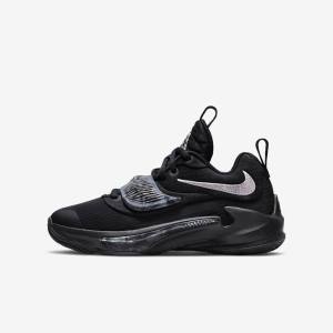 Nike Freak 3 Older Basketball Sko Børn Sort Grå Lyserød Metal Sølv | NK108FUM