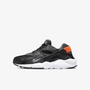 Nike Huarache Run Older Sneakers Børn Sort Orange Grå Hvide | NK287JVZ
