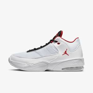 Nike Jordan Max Aura 3 Jordan Sko Herre Hvide Platin Sort Rød | NK295YHU