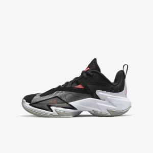 Nike Jordan One Take 3 Older Basketball Sko Børn Sort Hvide Grå Lyserød | NK681IUX