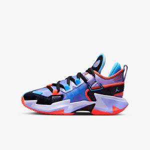 Nike Jordan Why Not Zer0.5 Older Basketball Sko Børn Sort Blå Lyserød | NK306MEK
