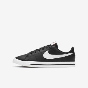 Nike NikeCourt Legacy Older Sneakers Børn Sort Lysebrune Hvide | NK034BJS