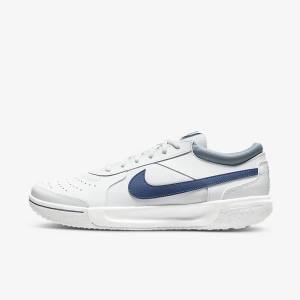 Nike NikeCourt Zoom Lite 3 Hard Court Tennissko Herre Hvide Mørkeblå | NK258SIK
