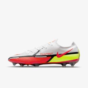Nike Phantom GT2 Elite FG Firm-Ground Fodboldsko Herre Hvide Sort Lyserød | NK879PZG