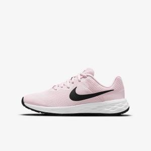 Nike Revolution 6 Older Road Løbesko Børn Lyserød Sort | NK310PMY