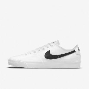 Nike SB BLZR Court Skate Sko Dame Hvide Sort Sort | NK089CHU