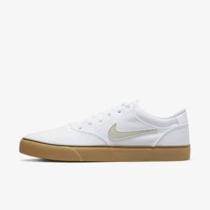 Nike SB Chron 2 Canvas Skate Sko Dame Hvide Lysebrune Lysebeige | NK037ZQU