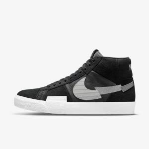 Nike SB Zoom Blazer Mid Premium Skate Sko Dame Sort Grå Hvide | NK017DOS