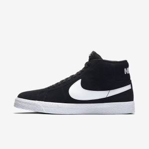 Nike SB Zoom Blazer Mid Sneakers Dame Sort Hvide | NK803IPO