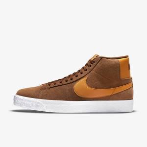 Nike SB Zoom Blazer Mid Sneakers Herre Hvide Gul | NK860REN