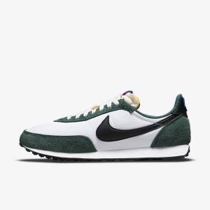 Nike Waffle Trainer 2 Sneakers Herre Hvide Grøn Kongeblå Sort | NK015OWJ
